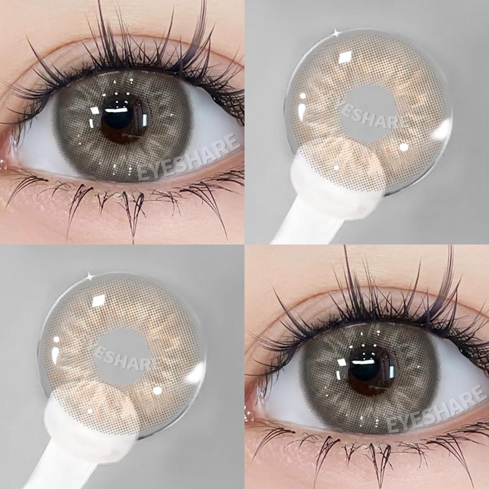 Eyeshare 1 Pair Miki Brown Contact Lenses Colored Lens Soft Contacts With Case Yearly Makeup
