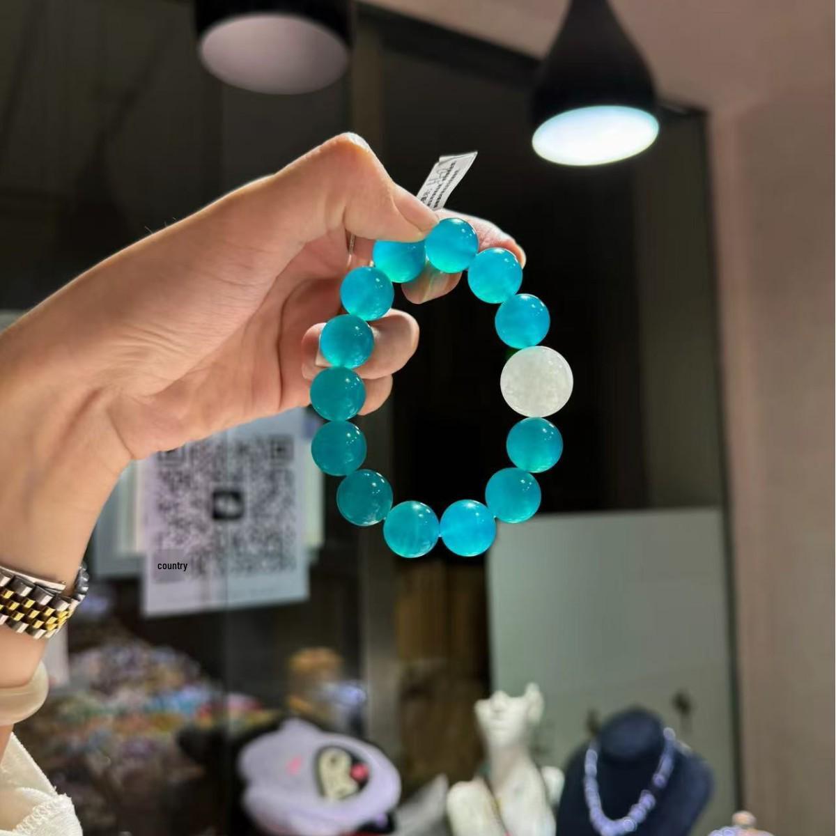 

Natural Amazonite Light Luxury Bracelet with Free Shipping Bracelet (with Gift Box) озеро синього кольору