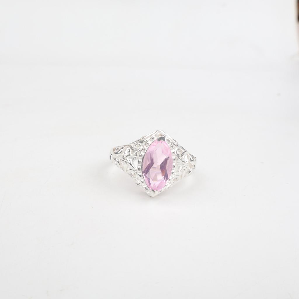 Natural Morganite Gemstone 925 Sterling Silver Jewelry Partywear Ring For Her CZR-4-4