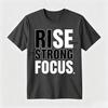 Unisex 100 Cotton Tshirt Rise Strong Focus Bold Contrast Letter Motivational Slogan Print Oversize Casual Short Sleeve Tee