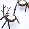 Durable Reindeer Elk Candlestick Stand Rust-Proof European-style Christmas Candle Holder Iron Deer Candle Pillar Home Decor
