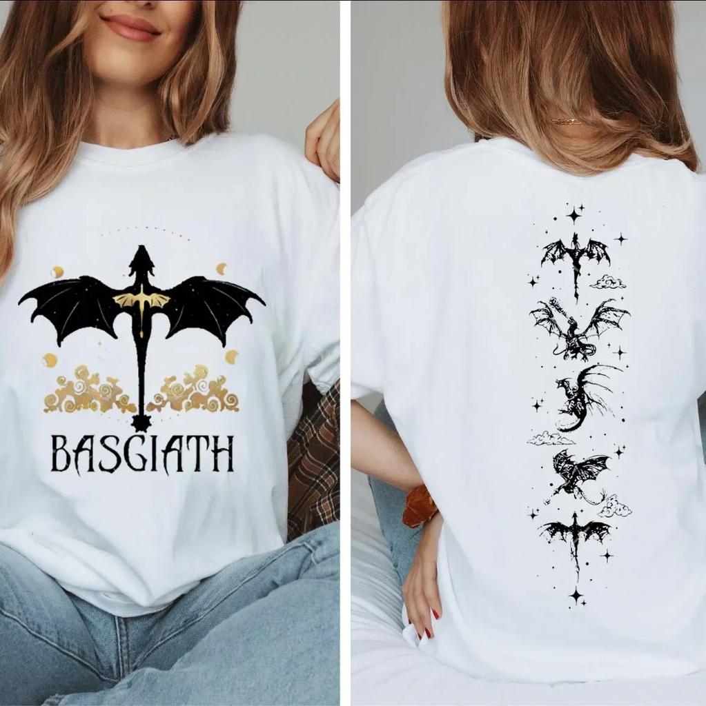 Summer Fourth Wing Double Sided TShirt Pattern Fashion TShirt Womens Casual Style Womens Short Sleeve Vintage TShirt Clothi