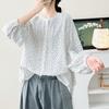 2026 Early Spring Women's Japanese Style Floral Cotton Gauze Lantern Sleeve Top