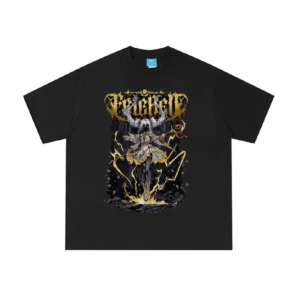 

Anime Frieren_ Beyond Journey s End T Shirt Frieren Heavy Metal Graphic T-shirt Men Women Summer Short Sleeve Cotton T-shirts XXXXXL