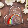 2D Flat Heart-Shaped Acrylic Pet Memorial Gift Desktop Decorative Plaque, Rainbow Bridge Design, Home Decor Plaque Hanging Wall Art Decorative Garden