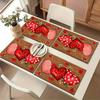 1/2/4/6pcspcs Valentine's Day Placemats Suitable for Party, Elegant Heart & Table Settings, Durable Polyester Square Placemats, Hand Wash Only