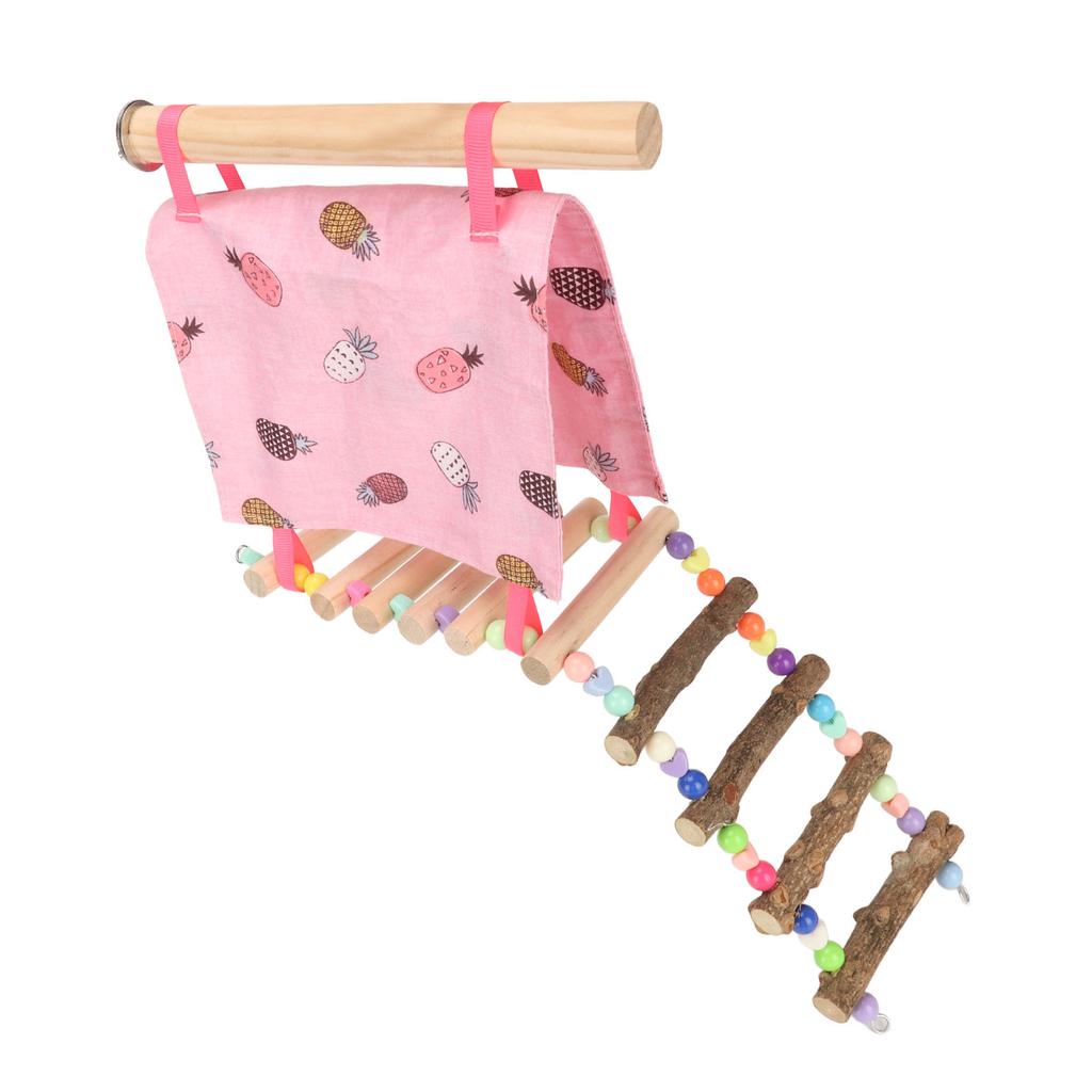 Bird Nest Hut Hammock Tent Vibrant Color Open Front and Back Bird Hammock Tent with Ladder for Bird