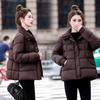 Winter new women's fashion classic thin cotton-padded jacket thickened warm splicing wool collar short down cotton-padded jacket