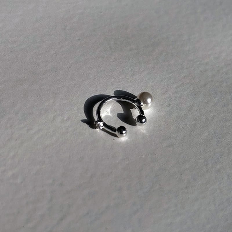 Mosxe [925silver] Pearl & Cubic Earcuff