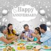 Silver Anniversary Banner, 10th-60th Wedding Anniversary Decorations, 72 X 44 Inches