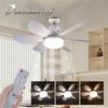 Modern Plastic LED Ceiling Fan Light E27 Screw Mount Remote Control 3 Color-Changing 3-Speed Dimmable Indoor Home Bedroom Living