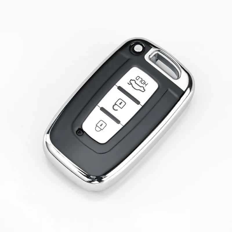 3 Buttons Soft Tpu Car Key Fob Shell Cover For Hyundai Genesis Coupe Sonata Ix35 For Kia Forte Sportage K2 K5 Smart Key Case