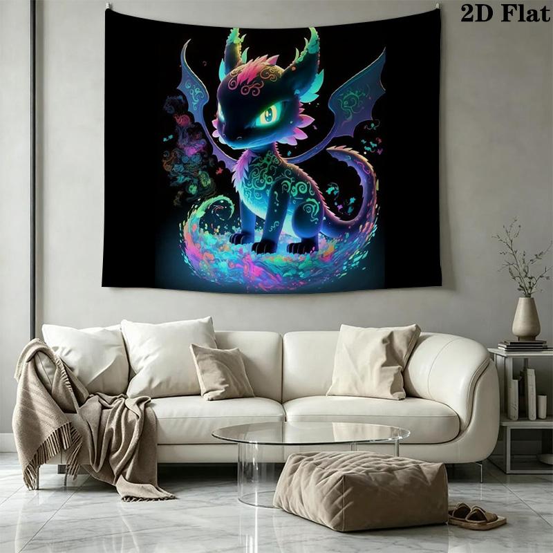 Luminescent Dragon Pattern Home Decor Tapestry, Wall Hanging, Decorative RV Wall Cloth.MGT0918591