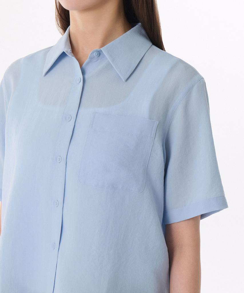 MUSINSA STANDARD WOMAN Women'S Linen-Like Short Sleeve Shirt [Sky Blue]