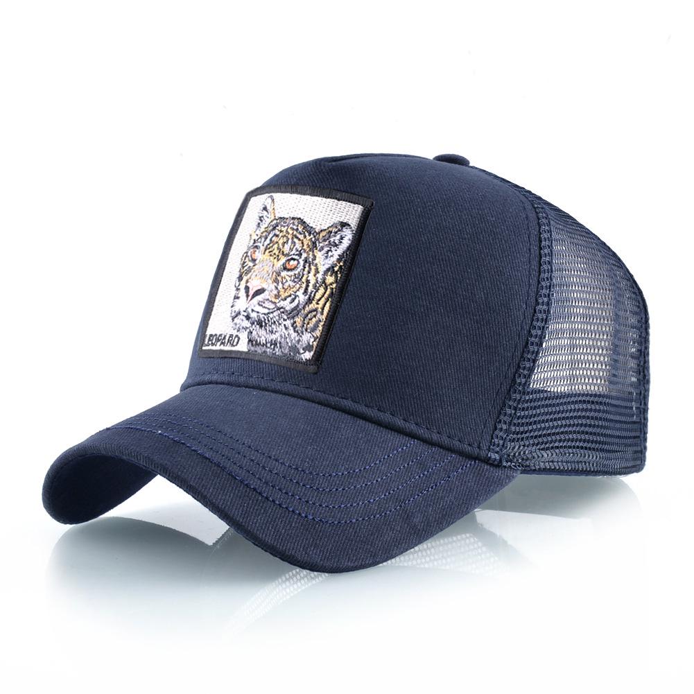 Unisex Leopard Embroidery Mesh Baseball Cap - Summer Sun Protection & Outdoor Sports Hat