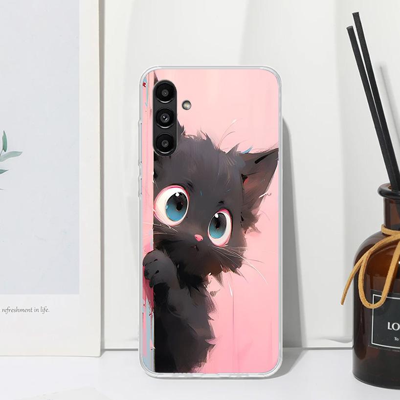 

Anime Cute Black Cat Meow Phone Case For Samsung Galaxy A17 A37 A57 A16 A26 A36 A56 A15 A25 A35 A55 A14 A24 A34 A54 A13 A23 A33 Samsung A25