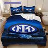 Biancheria da letto con stemma Inter Milan (1 * copripiumino + 2 * federa, senza nucleo) Set biancheria da letto 2D Piatto Regalo di Natale Compleanno Morbido e Confortevole