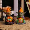 Halloween Light Emitting Hug Pumpkin Lamp Elves Resin Craft Decoration Tabletop