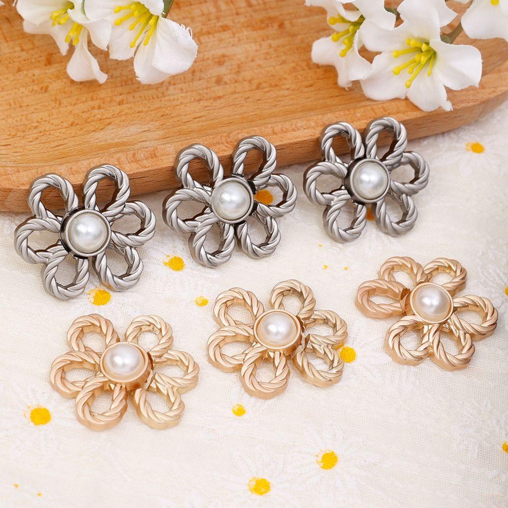 Zinc Zinc Alloy Pants Button Tightener Flower Jean Fit Tighten Buckles Tighten Waist Buckle  Women