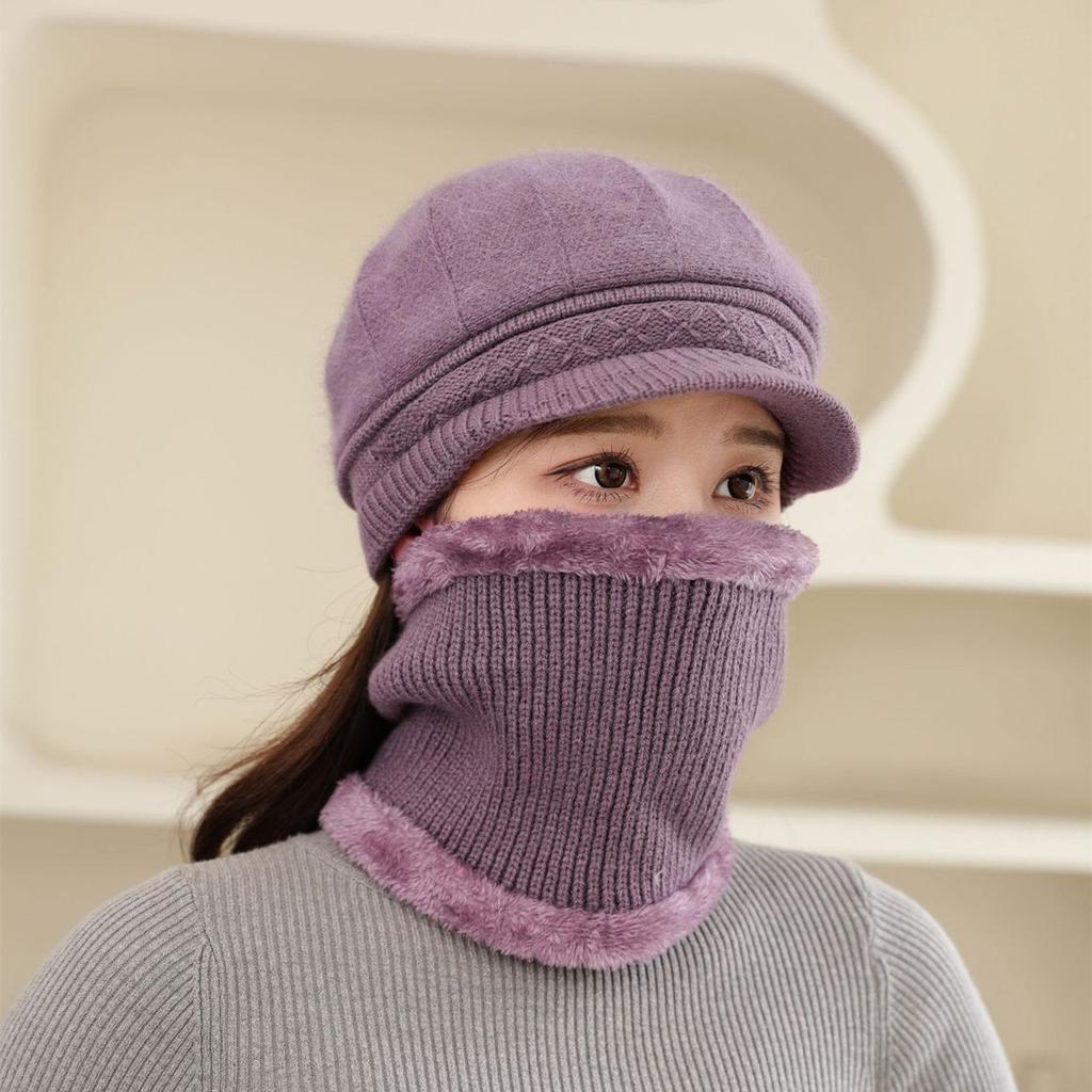 Damen Baskenmütze Winter Warm Winddicht Elastische Stretch-Passform, Leichtgewichtiger Thermoschutz für Ohren für Outdoor-Reisen, Radfahren, Weihnachten, Freizeitaktivitäten