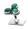 Green Onyx Natural Gemstone Antique Silver Plated Ring US Size-5.5 R 5349