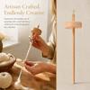 Artisan Carved Yarn Spinning Tool Comfortable Touch Top Whorl Spindle  For Spinning Enthusiasts