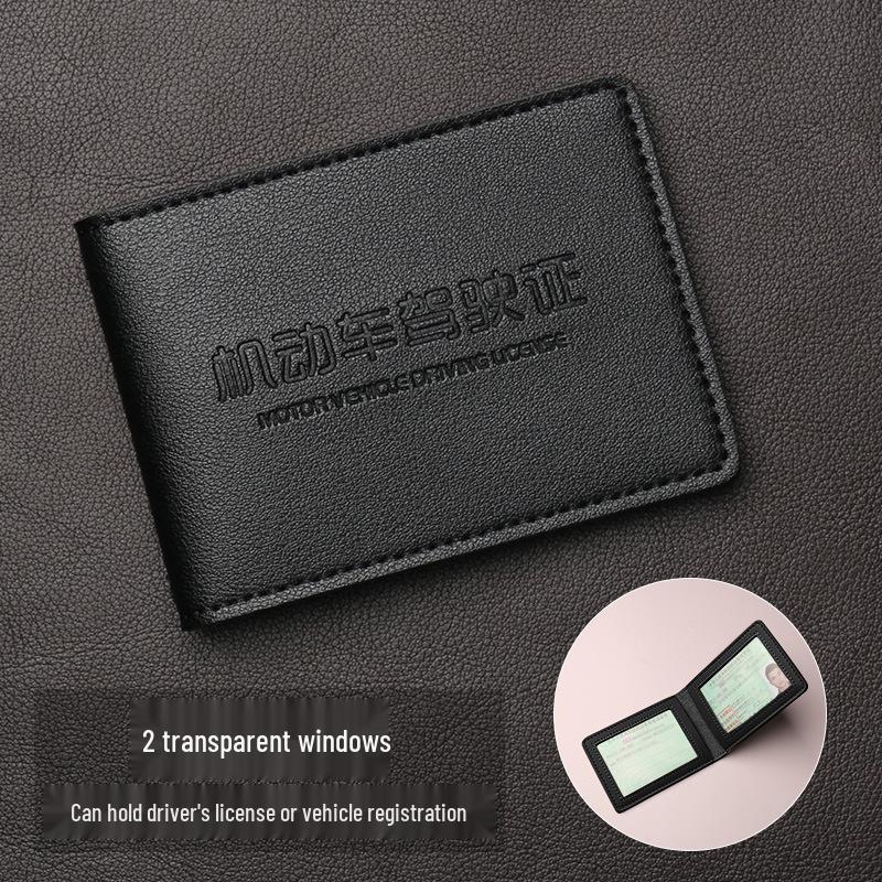 Men's Leather Dual Card Holder & Driving License Sleeve