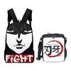 Classic Popular Anime Yujiro Baki Hanma 3D Print 2pcs/Set Pupil School Bags Laptop Daypack Backpack Lunch Bag
