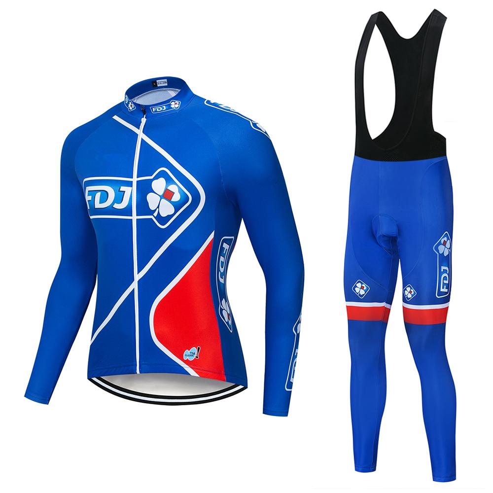 Fdj Autumn 2026 Pro Team Cycling Jersey19D Bib Set MTB Uniform Bicycle Clothing Quick Dry Bike Clothes Mens Long Cycling Wear