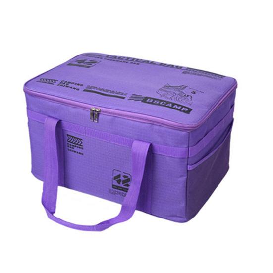 Tactical Camping Storage Bag 42L Utility Organizer Tote with Dividers Waterproof Oxford Fabric Collapsible Cookware Organizer for Camping Travel Car