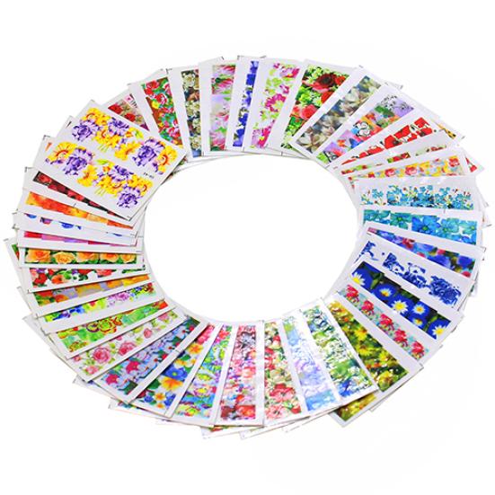 50 ark vannmerkeklistremerker Midlertidige tatoveringer DIY Nail Art Tips Manikyrdekaler
