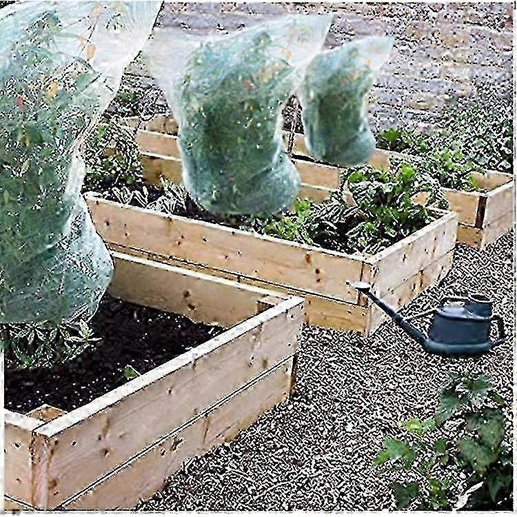 2025 2 Packs Insect Bird Barrier Netting Mesh With Drawstring Garden Bug Netting Plant Cover For Protect Plant Fruits Flower