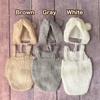 Baby knit outfit bear ear bonnet hat and for newborn photo gray [NANA's shop] set, overalls, shoots, beige, white, (brown)