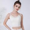 Women's Mesh Sports Bra Yoga Top - One Cup Gathered Running Vest, Fitness Apparel