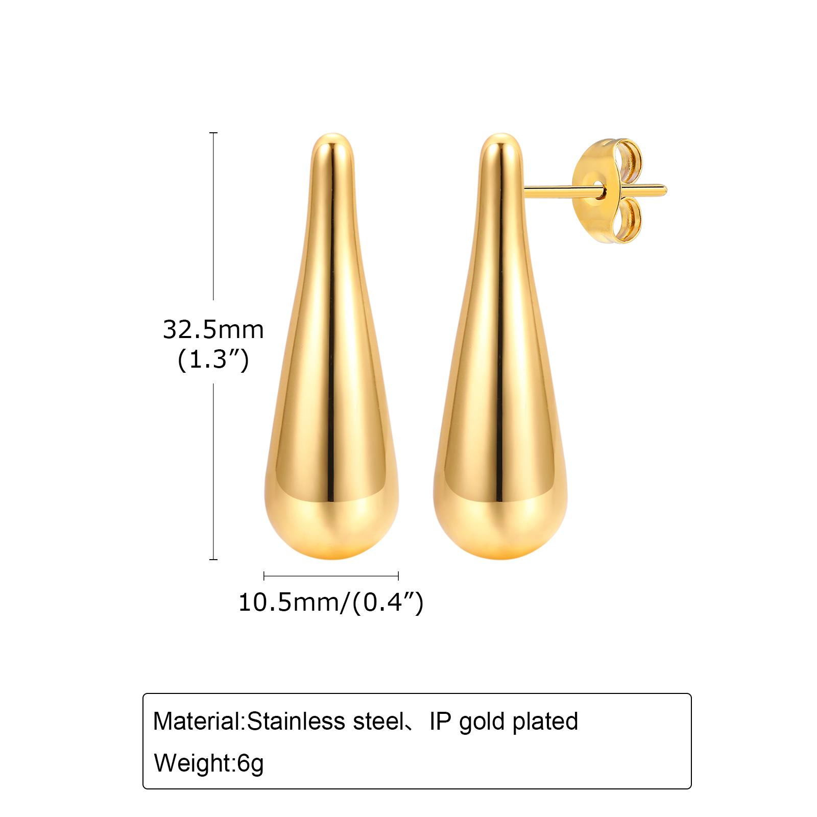 

2026 Personality Glossy Teardrop Earring,Short/Long Pendant Water Drop Stud Earrings for Women,Elegant Gold Color Jewelry Gift