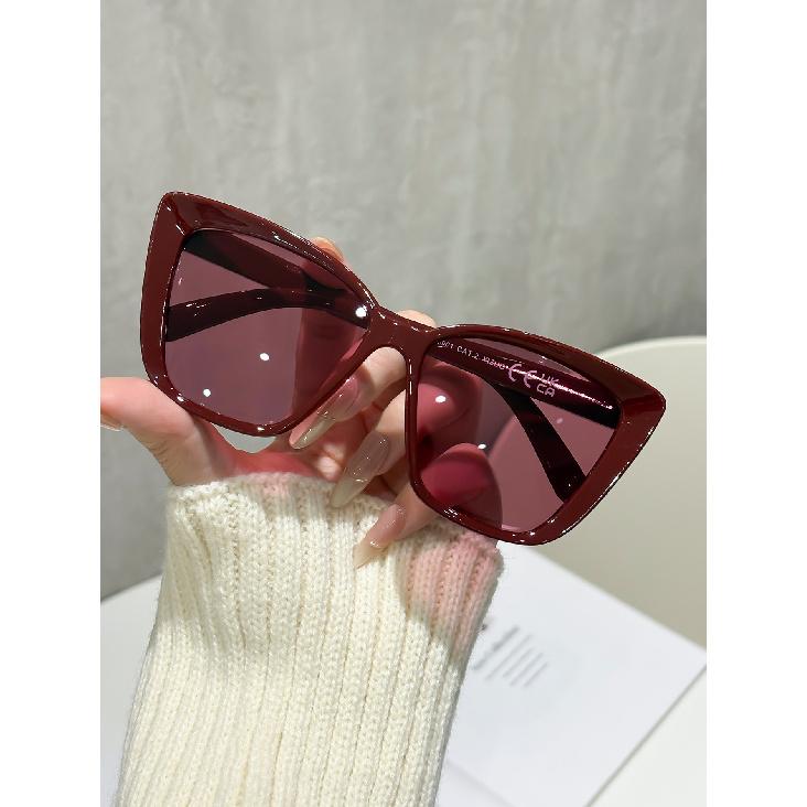 Cat-Eye Sunglasses, Full-Frame Black Glasses, Unisex Sunglasses Style 1