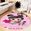 Custom Name Luluca Panda Printed Round Rug Carpet Chair Rug Area Rug Entryway Doormats,for Office Chair Living Room Bedroom Kitchen Room.