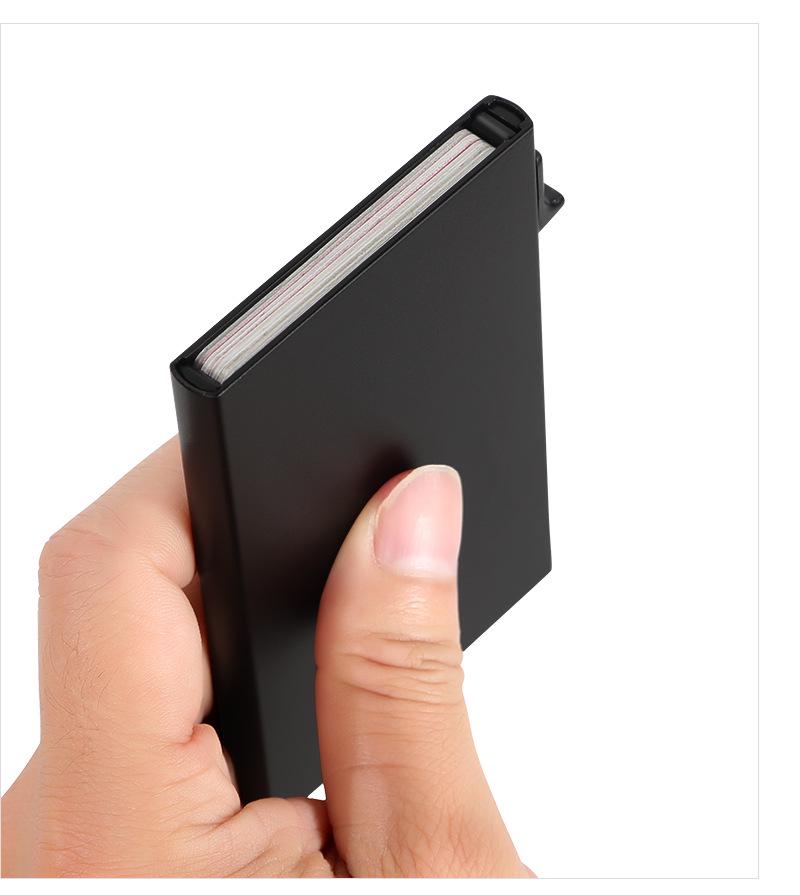 Ultra-Thin Anti-Theft Aluminum Card Holder with Automatic Pop-Up Mechanism