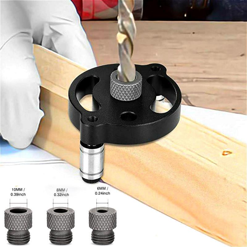 6/8/10mm Drill Guide Locator Hole Punching Carpentry Tools Woodworking Pocket Hole Jig Self-centering Vertical Doweling Jig