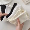 5/10/20 Pairs Mix Color Socks Fashion Women Ruffle Frilly Socks Novelty Funny Ankle Socks Cute Solid Cotton Breathable Sock