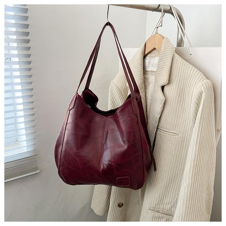 Bag Women's New Trendy Soft Leather Shoulder Bag Large Capacity Versatile Fashion Messenger Bag Korean Version Women's Portable Tote Bag