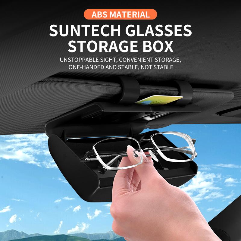 Car Visor Sunglasses Case Universal Shock-proof Automotive ABS Eyeglasses Holder Protective Box Clip Eyewear Hard Shell Storage