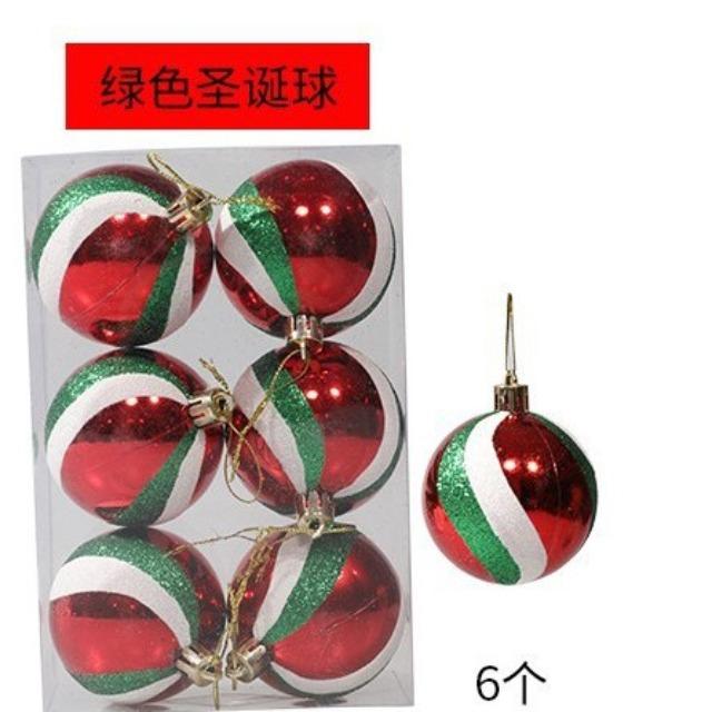 Christmas Balls Set 6PCS 6cm - Xmas Tree Hanging Ornaments, Navidad Noel Natal Home Party New Year Decoration