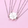 4 Piece Four Leaf Clover Stitching Necklace Magnet Stone BFF Friendship Heart Pendant Chain Choker Necklace Jewelry