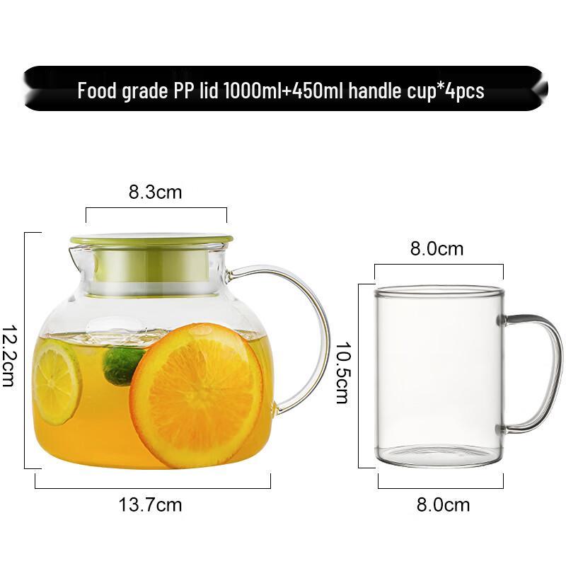 Glass Cold Water Kettle and Teacup Set