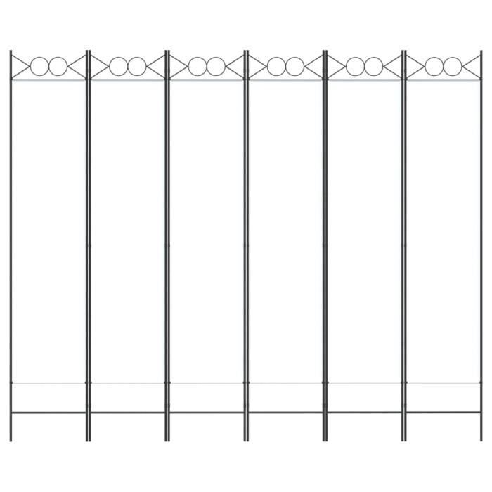 350158 vidaXL Room Divider 6 Panels White 240x200 Cm Fabric