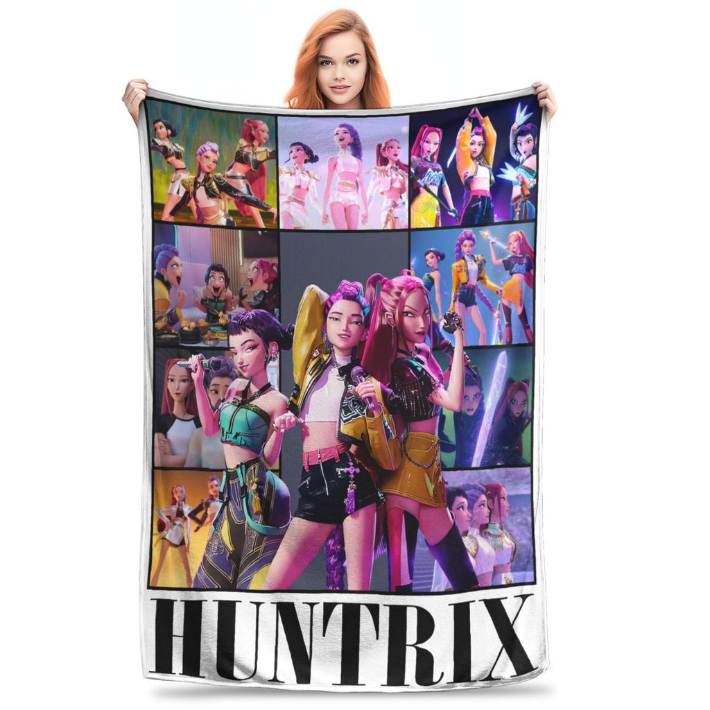 Saja Boys Kpop Demon Hunters Blanket Fleece Spring/Autumn Jinu  Multifunction Warm Throw Blankets for Sofa Car Quilt