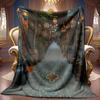 One Comfortable Mystical Castle Theme Pattern Flannel Blanket Soft High-Definition Digital Print Cooling Blanket All-Season, Family and Friends Gift S