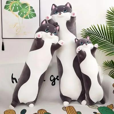 Bellissimi animali di peluche Husky, cani, cuscini da lancio, cuscino per dormire di lato, cuscino lungo, regalo di compleanno per bambini e adulti, regalo carino