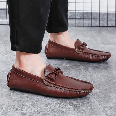 Genuine Leather Men Casual Shoes Slip On Fashion Luxury Brand 2024 Italian Mens Loafers Moccasins Breathable Boat Shoes Men